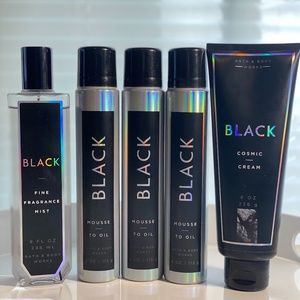 Set of 5 Bath & Body Works Black fragrance